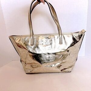 Kate Spade harmony metro tote in metallic gold